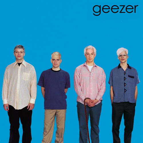 Album cover parody of Weezer (Blue Album) by Weezer