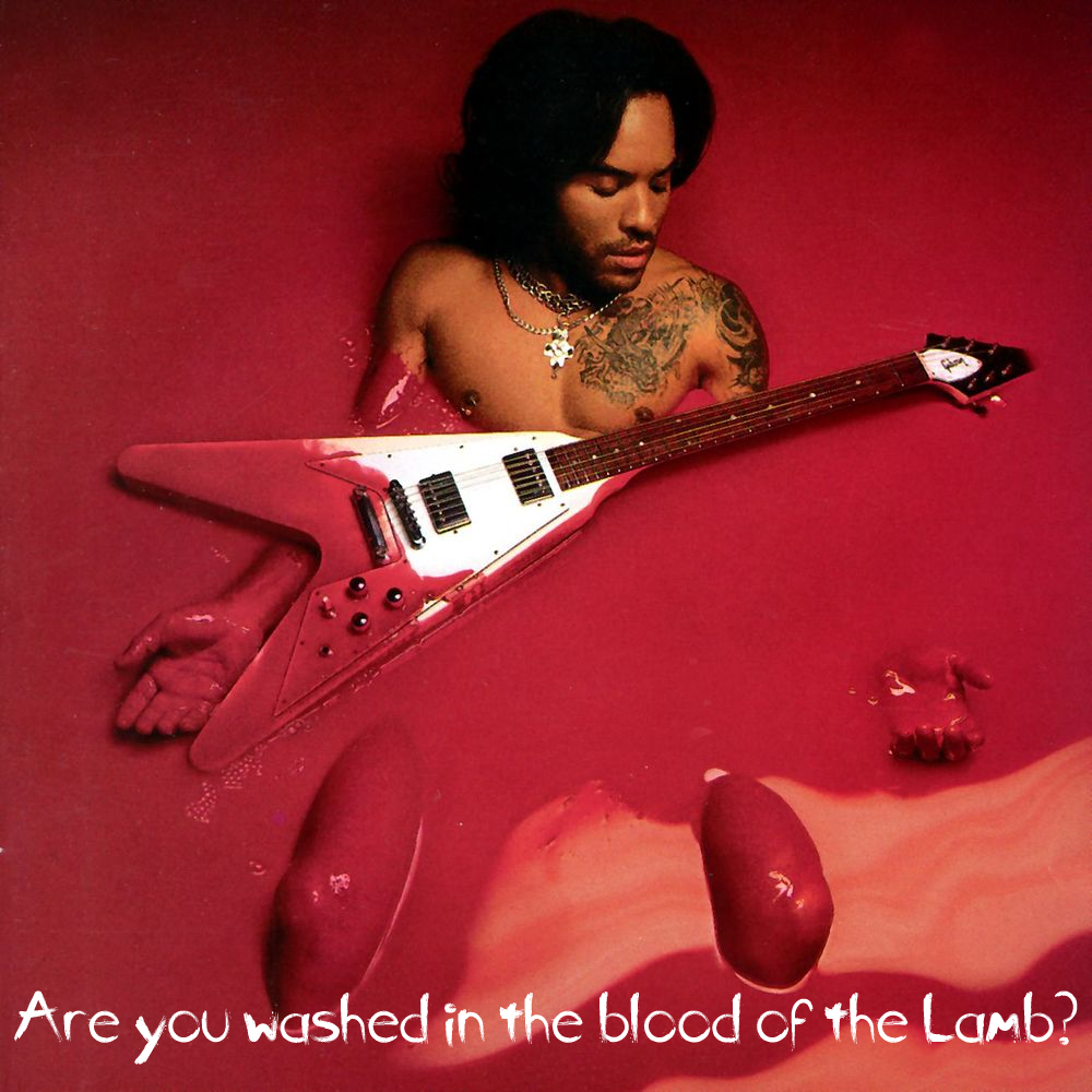 Album cover parody of Baptism by Lenny Kravitz