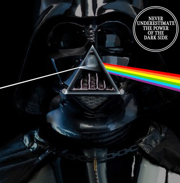Album cover parody of Dark Side Of The Moon by Pink Floyd